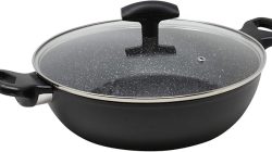 סוטאז' אינדוקציה 28 סמ עם מכסה זכוכית Pedrini